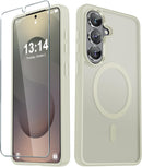 For Samsung Galaxy S26 Ultra Case, Matte Magnetic Phone Cover [2026 Upgraded] with 1 Screen Protector, Support for Magsafe, Shockproof Military Protection, Translucent Frosted Back, Purple