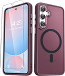 For Samsung Galaxy S26 Ultra Case, Matte Magnetic Phone Cover [2026 Upgraded] with 1 Screen Protector, Support for Magsafe, Shockproof Military Protection, Translucent Frosted Back, Purple