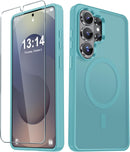 For Samsung Galaxy S26 Ultra Case, Matte Magnetic Phone Cover [2026 Upgraded] with 1 Screen Protector, Support for Magsafe, Shockproof Military Protection, Translucent Frosted Back, Purple