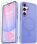For Samsung Galaxy S26 Ultra Case, Matte Magnetic Phone Cover [2026 Upgraded] with 1 Screen Protector, Support for Magsafe, Shockproof Military Protection, Translucent Frosted Back, Purple