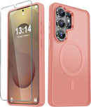 For Samsung Galaxy S26 Ultra Case, Matte Magnetic Phone Cover [2026 Upgraded] with 1 Screen Protector, Support for Magsafe, Shockproof Military Protection, Translucent Frosted Back, Purple