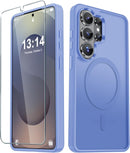 For Samsung Galaxy S26 Ultra Case, Matte Magnetic Phone Cover [2026 Upgraded] with 1 Screen Protector, Support for Magsafe, Shockproof Military Protection, Translucent Frosted Back, Purple