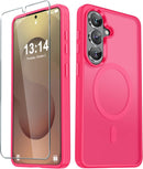 For Samsung Galaxy S26 Ultra Case, Matte Magnetic Phone Cover [2026 Upgraded] with 1 Screen Protector, Support for Magsafe, Shockproof Military Protection, Translucent Frosted Back, Purple