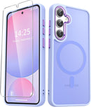 For Samsung Galaxy S26 Ultra Case, Matte Magnetic Phone Cover [2026 Upgraded] with 1 Screen Protector, Support for Magsafe, Shockproof Military Protection, Translucent Frosted Back, Purple