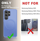 For Samsung Galaxy S26 Ultra Case, Matte Magnetic Phone Cover [2026 Upgraded] with 1 Screen Protector, Support for Magsafe, Shockproof Military Protection, Translucent Frosted Back, Purple