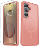 For Samsung Galaxy S26 Ultra Case, Matte Magnetic Phone Cover [2026 Upgraded] with 1 Screen Protector, Support for Magsafe, Shockproof Military Protection, Translucent Frosted Back, Purple