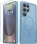 For Samsung Galaxy S26 Ultra Case, Matte Magnetic Phone Cover [2026 Upgraded] with 1 Screen Protector, Support for Magsafe, Shockproof Military Protection, Translucent Frosted Back, Purple