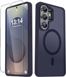 For Samsung Galaxy S26 Ultra Case, Matte Magnetic Phone Cover [2026 Upgraded] with 1 Screen Protector, Support for Magsafe, Shockproof Military Protection, Translucent Frosted Back, Purple