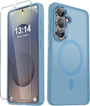 For Samsung Galaxy S26 Ultra Case, Matte Magnetic Phone Cover [2026 Upgraded] with 1 Screen Protector, Support for Magsafe, Shockproof Military Protection, Translucent Frosted Back, Purple