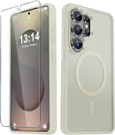 For Samsung Galaxy S26 Ultra Case, Matte Magnetic Phone Cover [2026 Upgraded] with 1 Screen Protector, Support for Magsafe, Shockproof Military Protection, Translucent Frosted Back, Purple