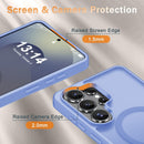 For Samsung Galaxy S26 Ultra Case, Matte Magnetic Phone Cover [2026 Upgraded] with 1 Screen Protector, Support for Magsafe, Shockproof Military Protection, Translucent Frosted Back, Purple