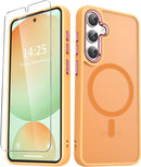 For Samsung Galaxy S26 Ultra Case, Matte Magnetic Phone Cover [2026 Upgraded] with 1 Screen Protector, Support for Magsafe, Shockproof Military Protection, Translucent Frosted Back, Purple
