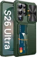 for Samsung Galaxy S26 Ultra Case Wallet, Built - In Card Holder (4 Cards) [RFID Blocking] & Slide Camera Protective Cover, Heavy Duty Phone Cover for Samsung Galaxy S26 Ultra 6.9", Dark Purple