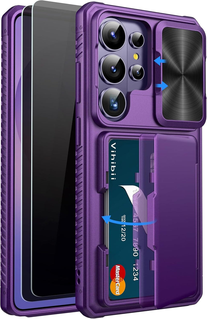 Samsung Galaxy S26 ultra コバルトバイオレットケース付き Galaxy S26 Ultra RFID Wallet Case - Sliding Camera Cover