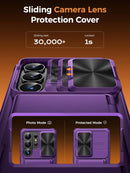 for Samsung Galaxy S26 Ultra Case Wallet, Built - In Card Holder (4 Cards) [RFID Blocking] & Slide Camera Protective Cover, Heavy Duty Phone Cover for Samsung Galaxy S26 Ultra 6.9", Dark Purple