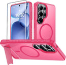 For Samsung Galaxy S26 Ultra Case with Kickstand,1*Screen Protector,[Compatible with Magsafe]Translucent Matte Military - Grade Protection,Magnetic Phone Case for Samsung Galaxy S26 Ultra,6.9" - Black