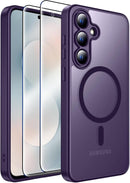 for Samsung Galaxy S26 Ultra Case with Magnetic,[Compatible with Magsafe][12Ft Military Dropproof][2*Screen Protector] Translucent Anti - Slip Back Slim Shockproof Case for S26 Ultra - Black