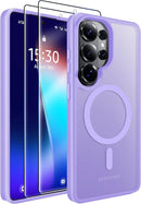 for Samsung Galaxy S26 Ultra Case with Magnetic,[Compatible with Magsafe][12Ft Military Dropproof][2*Screen Protector] Translucent Anti - Slip Back Slim Shockproof Case for S26 Ultra - Black