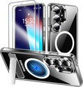 for Samsung Galaxy S26 Ultra Case with Magnetic,[Compatible with Magsafe][12Ft Military Dropproof][2*Screen Protector] Translucent Anti - Slip Back Slim Shockproof Case for S26 Ultra - Black