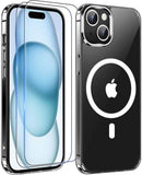 for Samsung Galaxy S26 Ultra Case with Magnetic,[Compatible with Magsafe][12Ft Military Dropproof][2*Screen Protector] Translucent Anti - Slip Back Slim Shockproof Case for S26 Ultra - Black