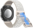 for Samsung Galaxy Watch Bands for Women, Bling Stretchy Nylon Strap Designed for Samsung Galaxy Watch 8/7/6/5/4/FE, Active 2 – Soft, Breathable, Adjustable, Glitter Elastic Wristband