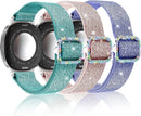 for Samsung Galaxy Watch Bands for Women, Bling Stretchy Nylon Strap Designed for Samsung Galaxy Watch 8/7/6/5/4/FE, Active 2 – Soft, Breathable, Adjustable, Glitter Elastic Wristband