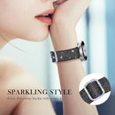 for Samsung Galaxy Watch Bands for Women, Bling Stretchy Nylon Strap Designed for Samsung Galaxy Watch 8/7/6/5/4/FE, Active 2 – Soft, Breathable, Adjustable, Glitter Elastic Wristband