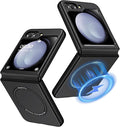 For Samsung Galaxy Z Flip 6 Case Magnetic [Compatible with Magsafe] Wireless Charging, Shockproof Galaxy Flip 6 Case, anti Scratch Slim Phone Protective Cover for Samsung Z Flip 6 Case (Black)