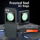 For Samsung Galaxy Z Flip 6 Case, Translucent Matte Hard Back & Soft Black Bumper