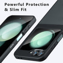 For Samsung Galaxy Z Flip 6 Case, Translucent Matte Hard Back & Soft Black Bumper