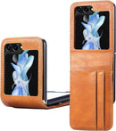 for Samsung Galaxy Z Flip 6 Wallet Case,Pu Leather Phone Cover with Credit Card Holder,