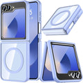 for Samsung Galaxy Z Flip 7 Case,Z Flip 7 Case [Built - In Screen Protector] [Compatible with Magsafe] Transparent Magnetic Shockproof Clear Back Slim Fit Protective Rugged Phone Cover(Clear)