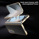 For Samsung Galaxy Z Fold 6 Case [Electroplated Frame] Leather Back