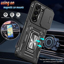 For Samsung Galaxy Z Fold 6 Phone Case with Ring Kickstand & Slide Camera Cover