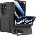 for Samsung Galaxy Z Fold 7 Case with Privacy Screen Protector, Kickstand & Hinge Protection – Rugged Hard 360° Full Body Protective Phone Cover Case for Z Fold 7 5G 2025 - Black