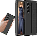 for Samsung Galaxy Z Fold 7 Case with Wrist Strap, Slim Shockproof Protective Cover with Stretch Band Lightweight Phone Case for Samsung Z Fold7 2025 TLW Black