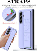 for Samsung Galaxy Z Fold 7 Case with Wrist Strap, Slim Shockproof Protective Cover with Stretch Band Lightweight Phone Case for Samsung Z Fold7 2025 TLW Black