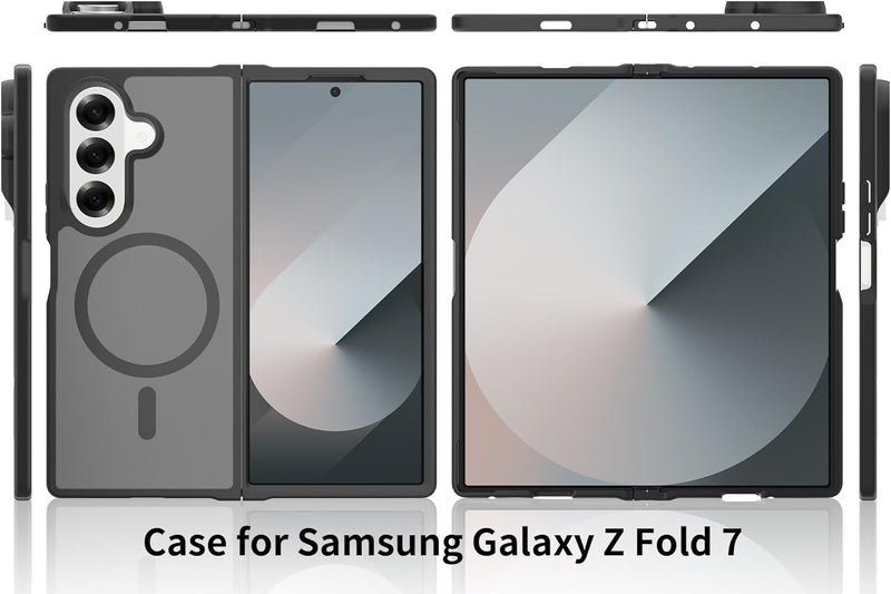 for Samsung Galaxy Z Fold7 (2025) Case Compatible with MagSafe Slim Thin Hard PC Translucent Frosted Rugged Drop - Proof Shockproof Protective Case for Samsung Galaxy Z Fold7 (2025) (Dark Green)