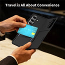 For Samsung Galaxy Z Fold8 Ultra Case with Tempered Glass Film Card Holder Stand Wallet Cover