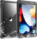 for Waterproof Ipad 9Th Generation Case, [Built - In Screen Protector] [IP68 Waterproof] Full Body Rugged Shockproof Protective Cover for 10.2 Inch Ipad 9Th/8Th/7Th(2021/2020/2019), Black/Clear