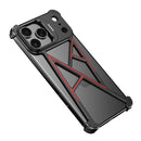 Four Corner Shockproof Lens Bracket Hollow Metal Phone Case
