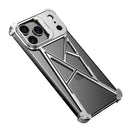Four Corner Shockproof Lens Bracket Hollow Metal Phone Case