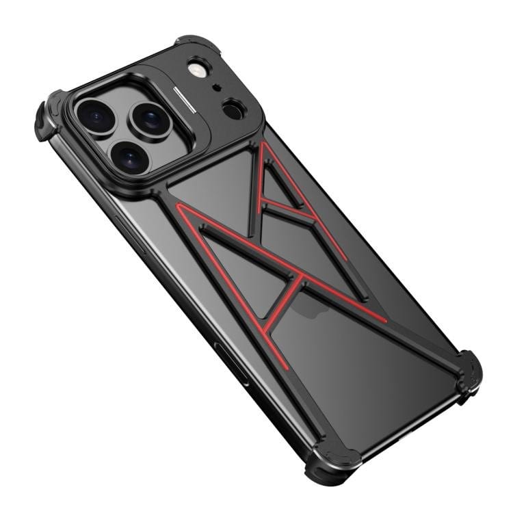 Four Corner Shockproof Lens Bracket Hollow Metal Phone Case