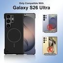 Frameless Case for Samsung Galaxy S26 Ultra Case 5G, Magnetic [Borderless Original Touch], with Mag - Safe, Ultra Lightweight Thin Slim Phone Case, Anti - Fingerprint PC Hard Shell (Black)