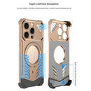 Frameless Magnetic Kickstand Metal Case for iPhone 16 Pro Max