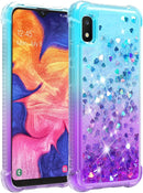 Galaxy A10E glitter case – quicksand teal purple shockproof design