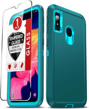 Galaxy A10E heavy duty case – teal rugged with screen protector