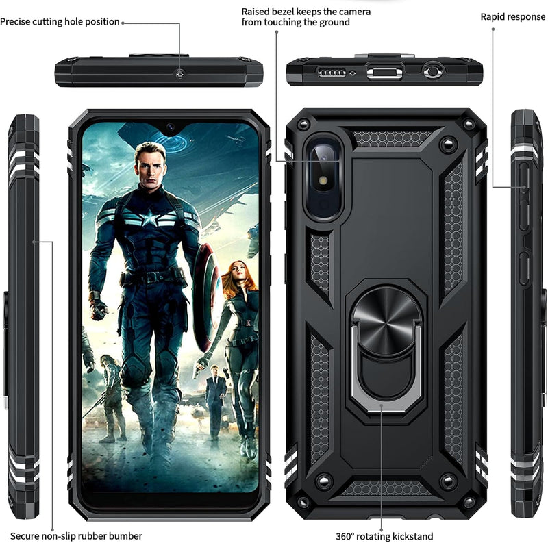 Galaxy A10E heavy duty ring case – rugged with camera protection