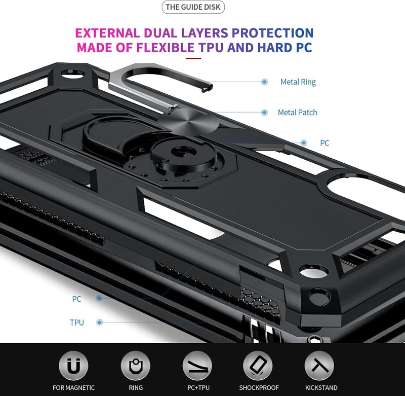 Galaxy A10E heavy duty ring case – rugged with camera protection