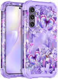 Galaxy S24 5G Case, Three Layer Heavy Duty Sturdy Shockproof Full Body Protection Rugged Hard PC Soft TPU Bumper Case